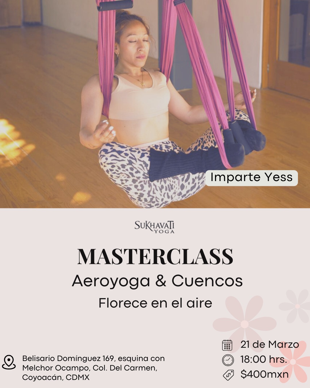 Masterclass AeroYoga y Cuencos. Florece en el aire